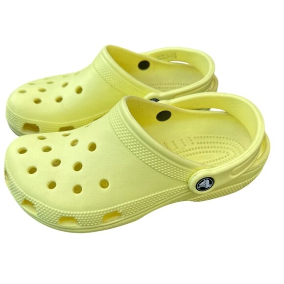 Crocs Classic Clogs Size W7/M5 Bright Yellow Slip-On Sandals With Adjustable Hee - Picture 2 of 6
